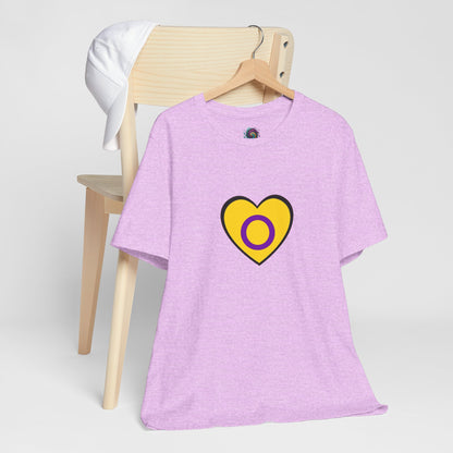 Intersex Pride Flag Heart T-Shirt – Minimalist LGBTQ+ Support Tee - WhimSpin - https://whimspin.com