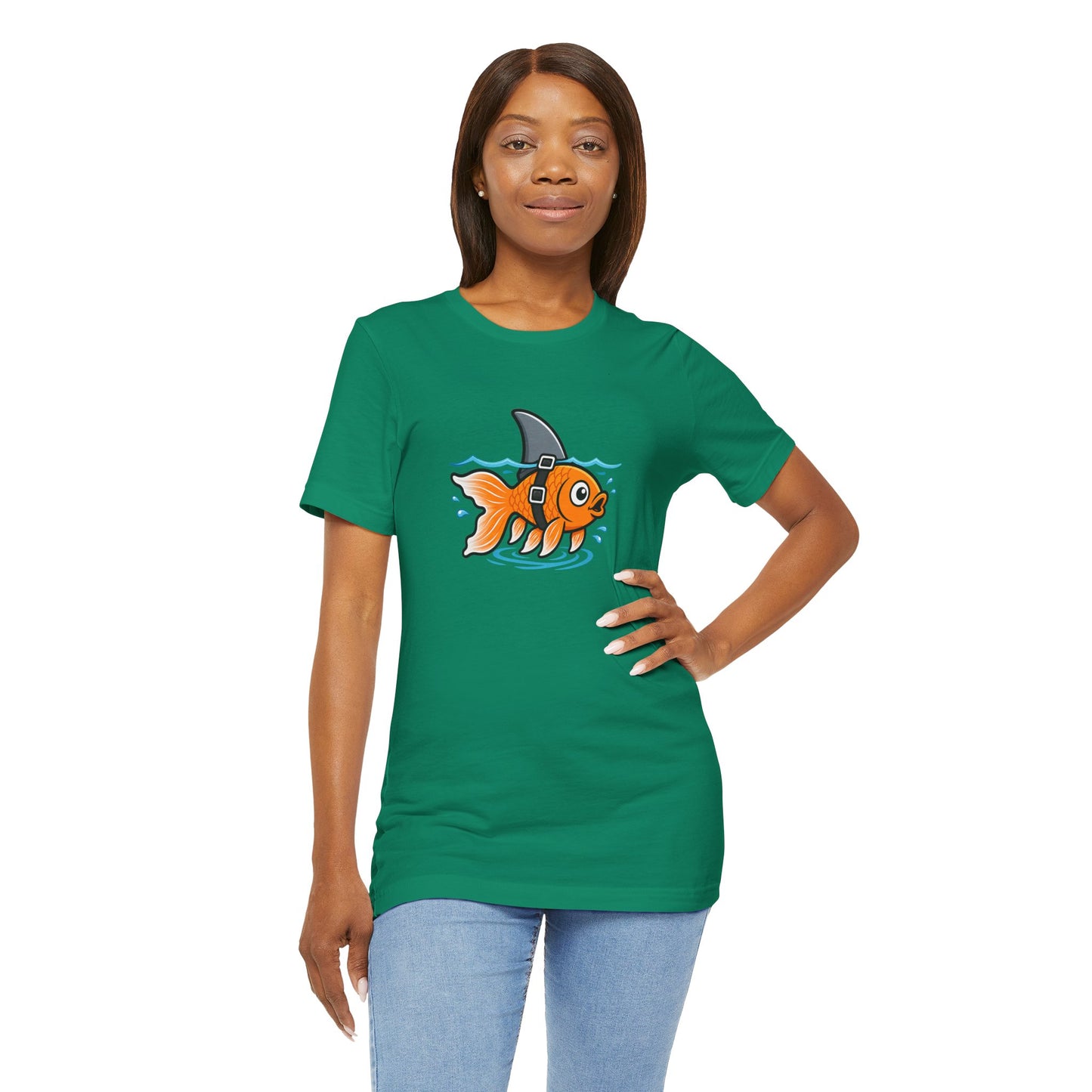 Goldfish Shark T-Shirt – Funny Fish Swimming  Graphic Tee