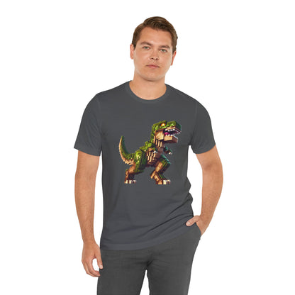 Pixel Dinosaur T-Shirt – Retro Dino Graphic Tee for Adults