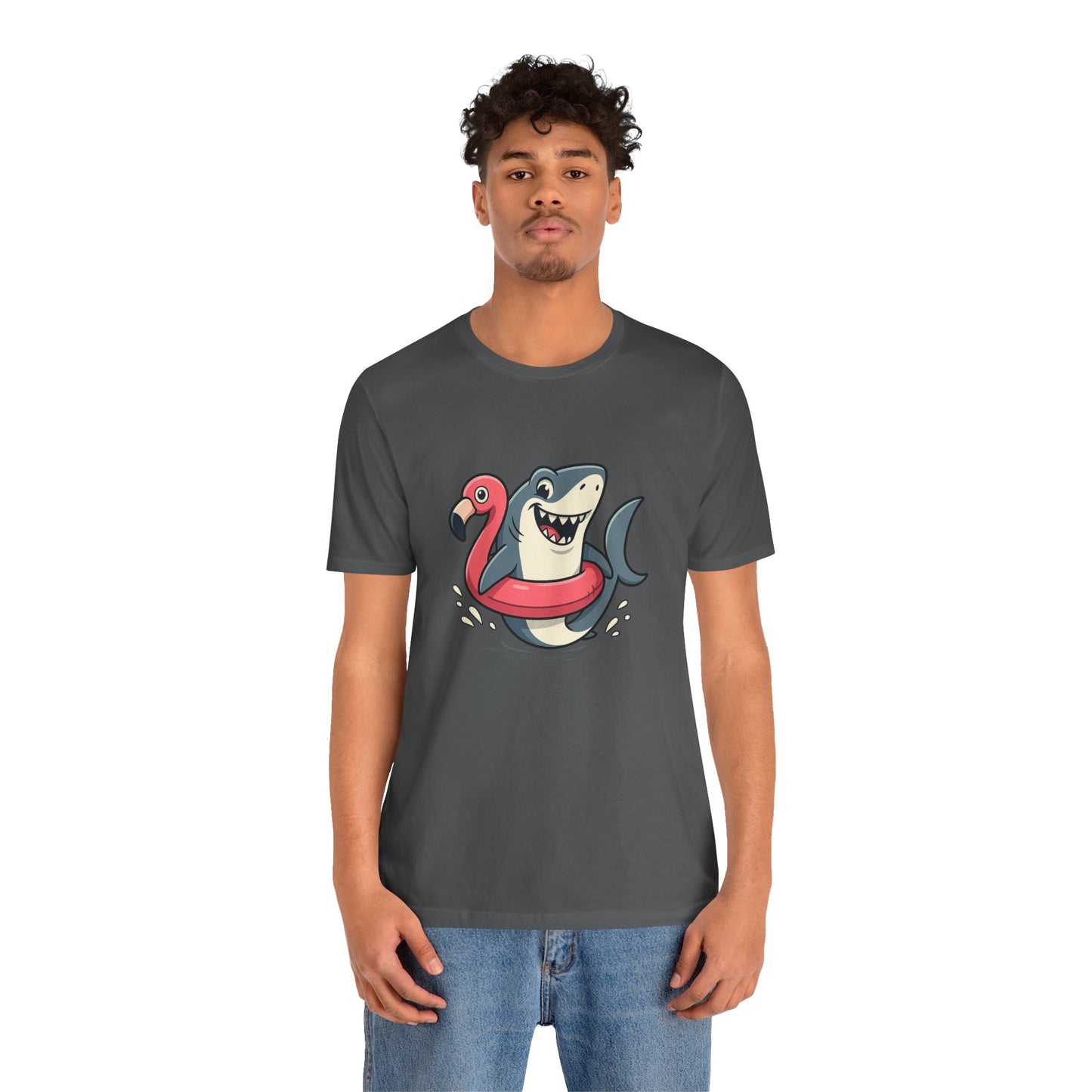 Shark & Flamingo Floatie T-Shirt – Funny Beach & Pool Day Tee