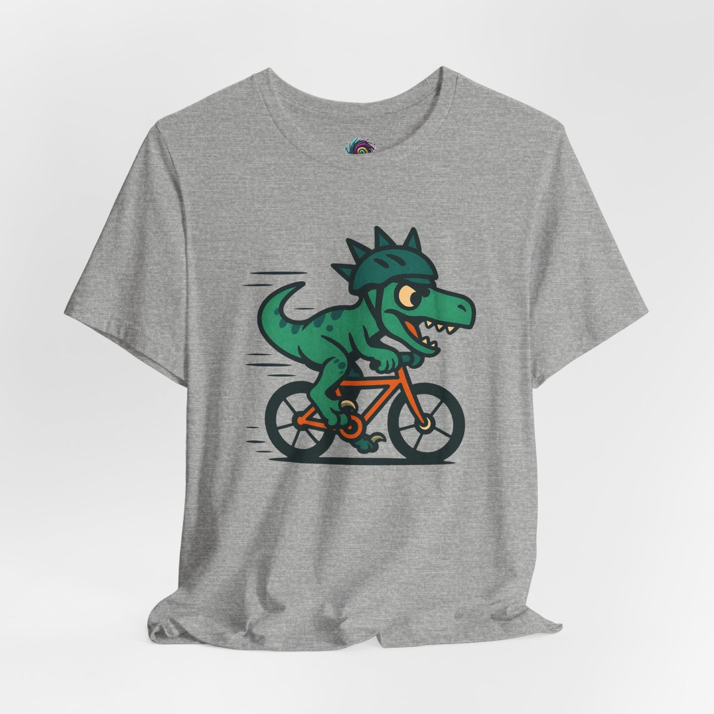 Velociraptor on a Bike T-Shirt – Funny Dino Velo Tee