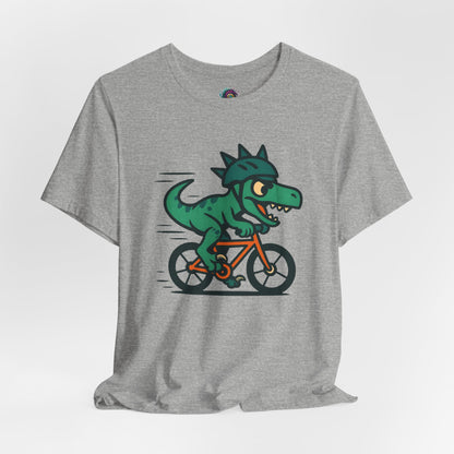 Velociraptor on a Bike T-Shirt – Funny Dino Velo Tee