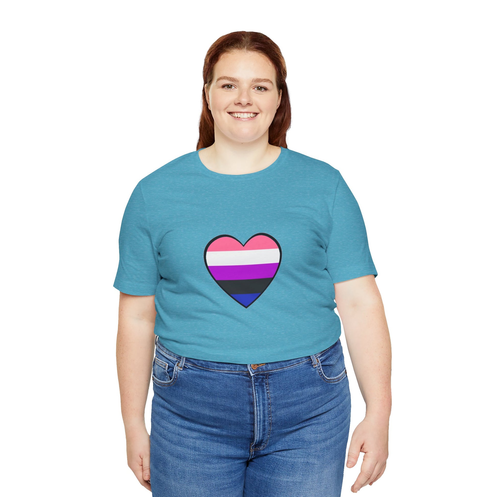 Genderfluid Pride Heart T-Shirt – Bold LGBTQIA+ Flag Tee - WhimSpin - https://whimspin.com