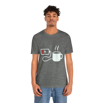 Low Battery Need Coffee Tee – Funny Caffeine Graphic T-Shirt