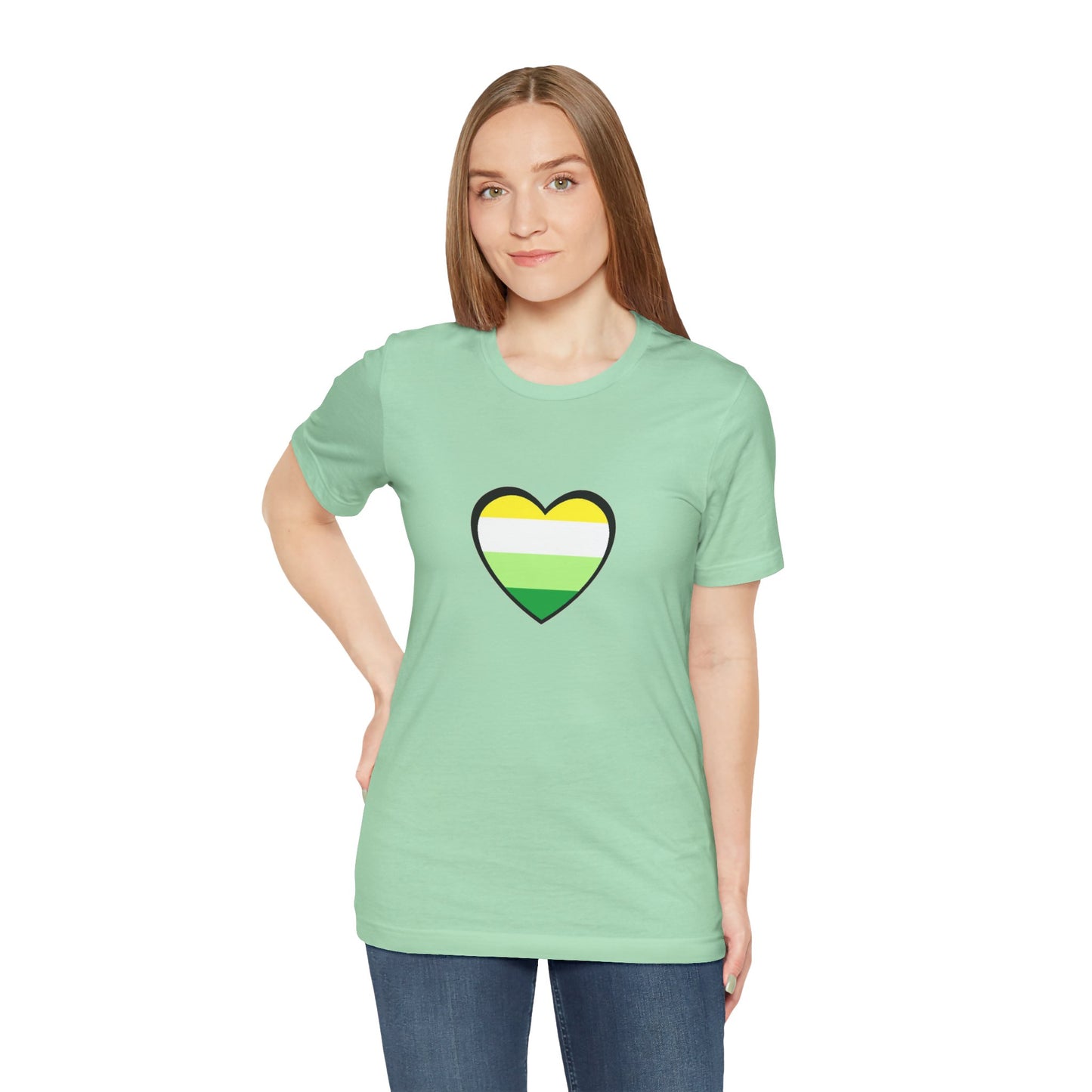 Gender Neutral Pride Flag Heart T-Shirt – Unisex LGBTQ+ Graphic Tee - WhimSpin - https://whimspin.com