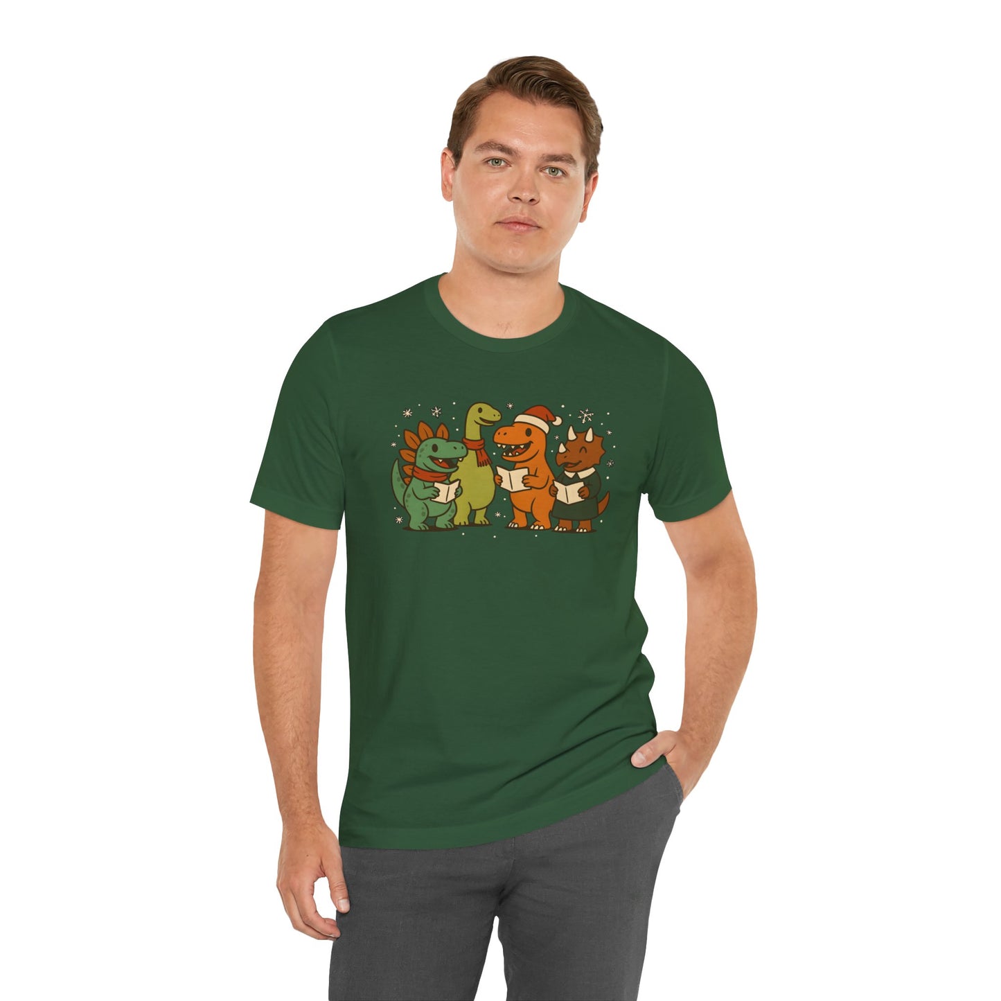 Dinosaur Carolers T-Shirt – Cute Dino Christmas Singing Tee