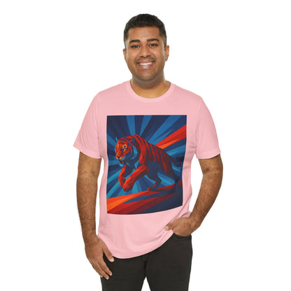 Geometric Tiger T-Shirt – Bold Jungle Animal Tee in Abstract Style - WhimSpin - https://whimspin.com