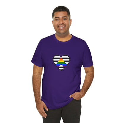 Ally Pride Flag Heart T-Shirt – Subtle LGBTQ+ Support Tee