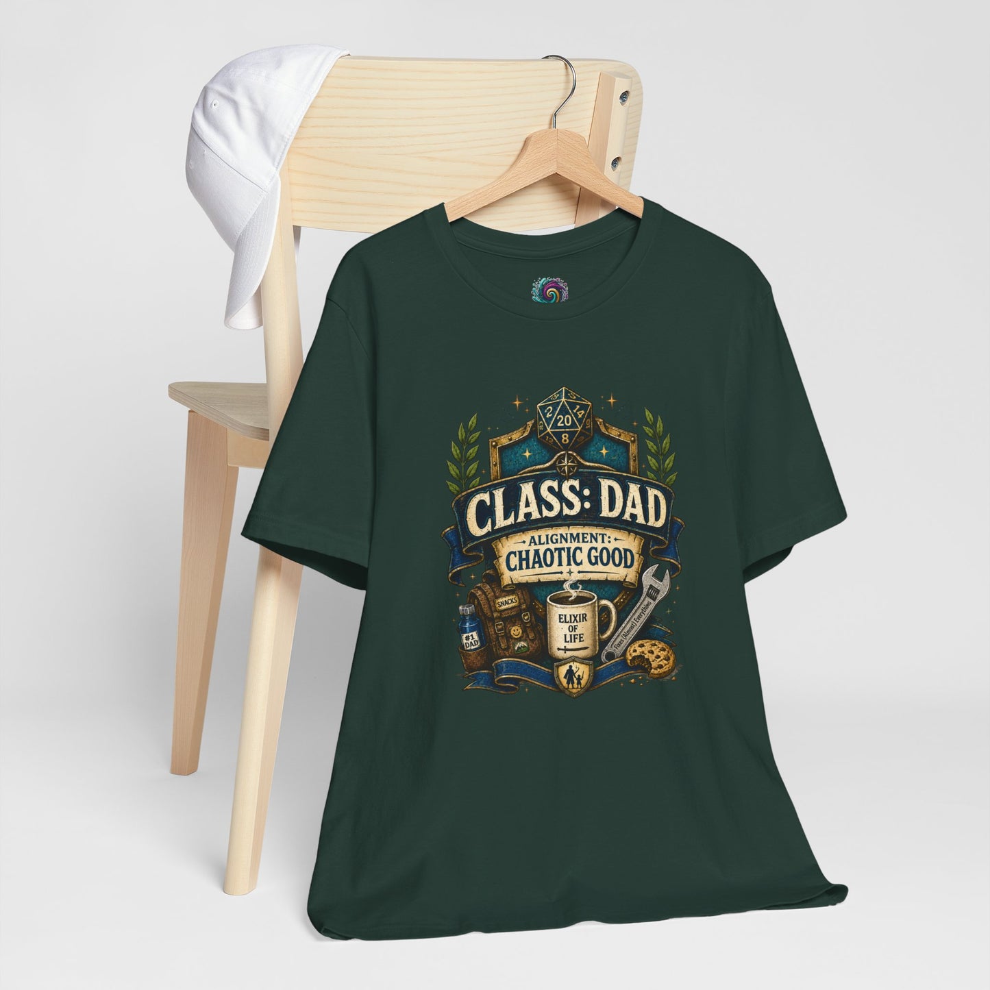 Chaotic Good Dad T-Shirt – RPG Gamer Dad Graphic Tee