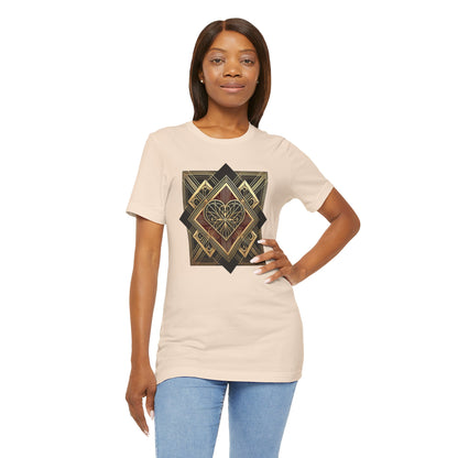 Art Deco Heart T-Shirt – Romantic Valentine's Day Graphic Tee