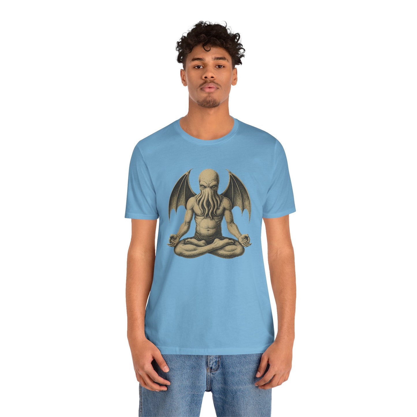 Meditating Cthulhu Shirt – Unisex Mythos Tee for Sci-Fi & Festival Fans