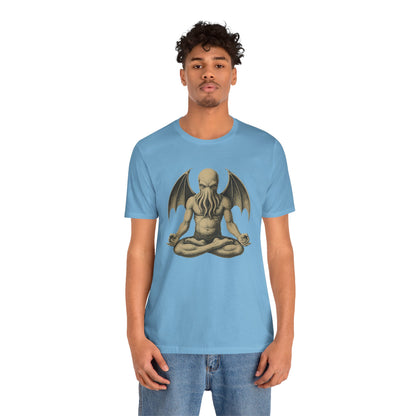 Meditating Cthulhu Shirt – Unisex Mythos Tee for Sci-Fi & Festival Fans