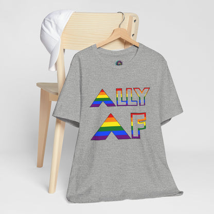 Gray Ally AF shirt with rainbow letters by WhimSpin