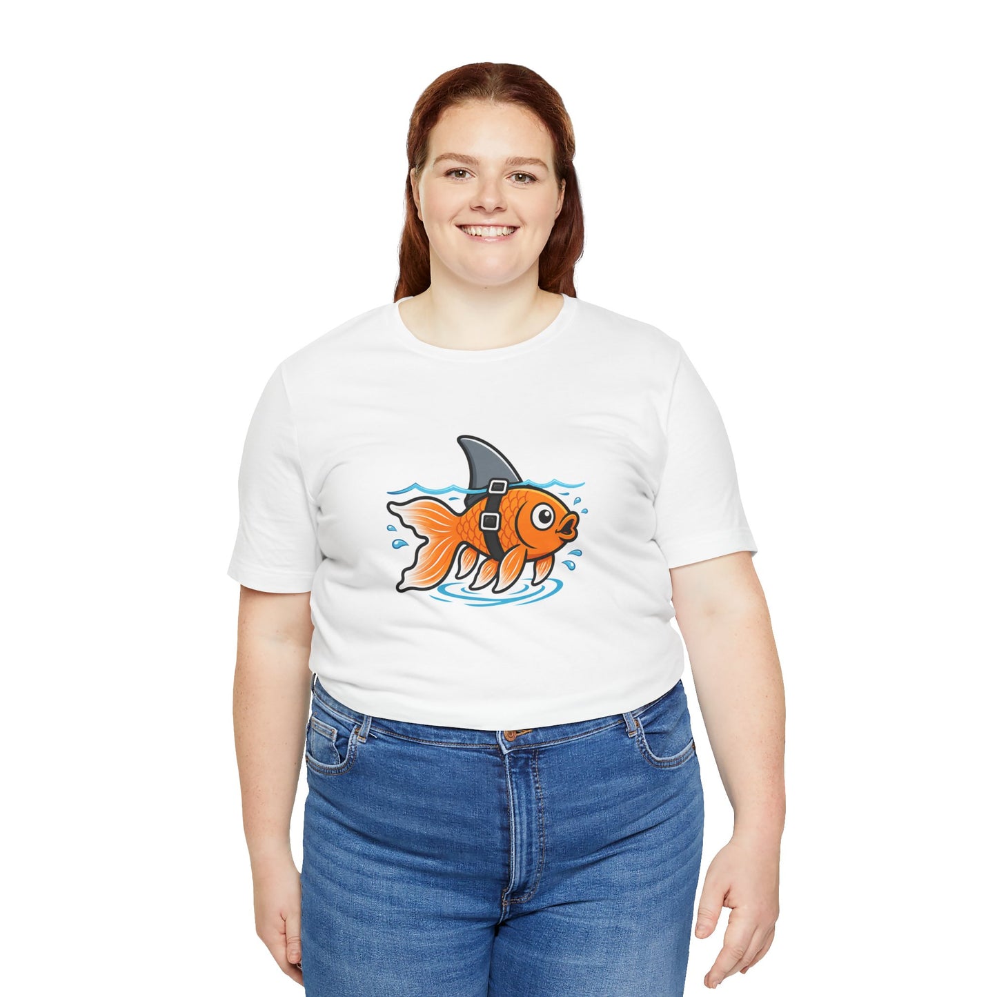 Goldfish Shark T-Shirt – Funny Fish Swimming  Graphic Tee