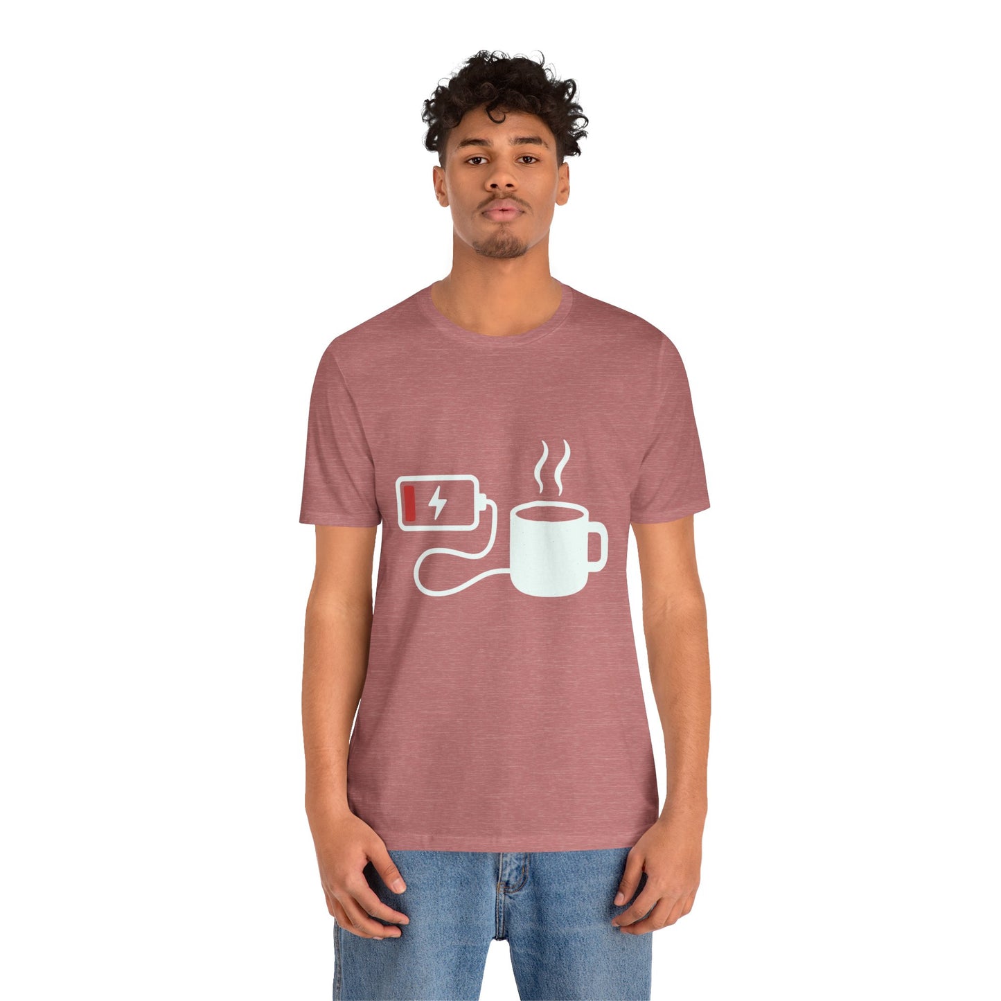 Low Battery Need Coffee Tee – Funny Caffeine Graphic T-Shirt