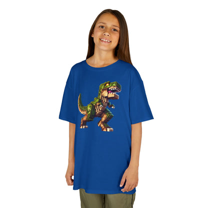 Pixel Dinosaur Kids T-Shirt – Retro Pixel T-Rex Gamer Tee