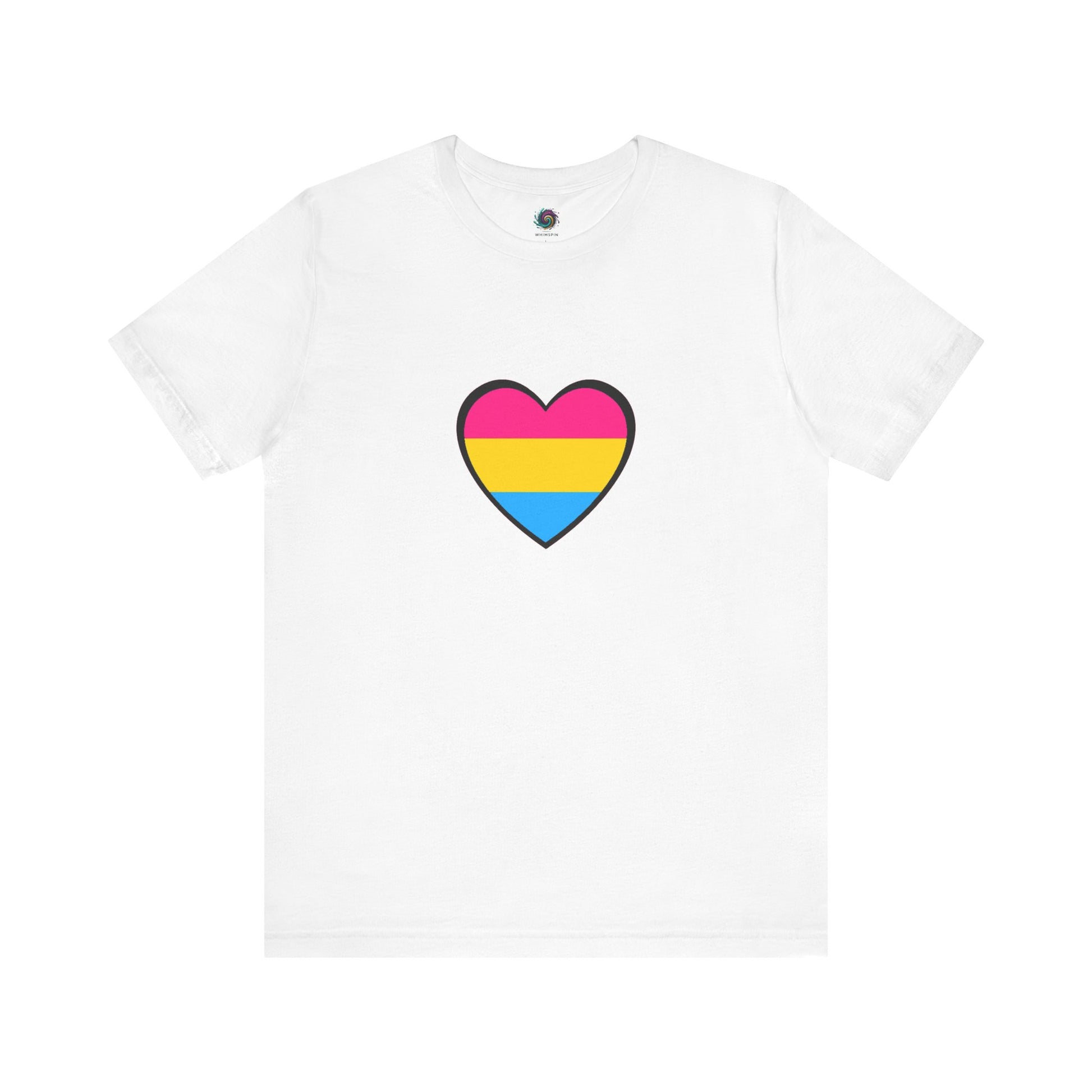 Pansexual Pride Flag Heart Tee – LGBTQ+ Pan Flag Minimalist Shirt - WhimSpin - https://whimspin.com