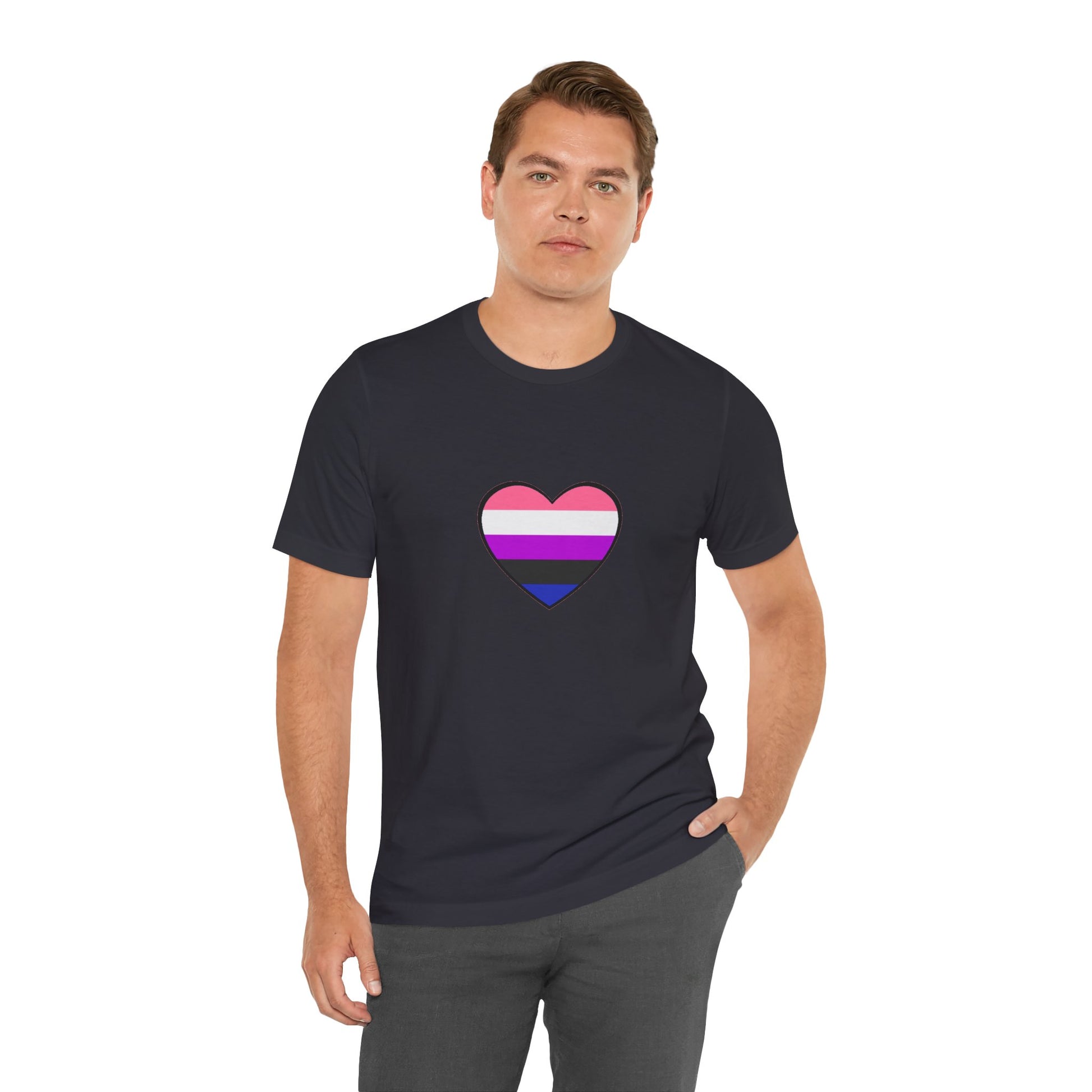Genderfluid Pride Heart T-Shirt – Bold LGBTQIA+ Flag Tee - WhimSpin - https://whimspin.com