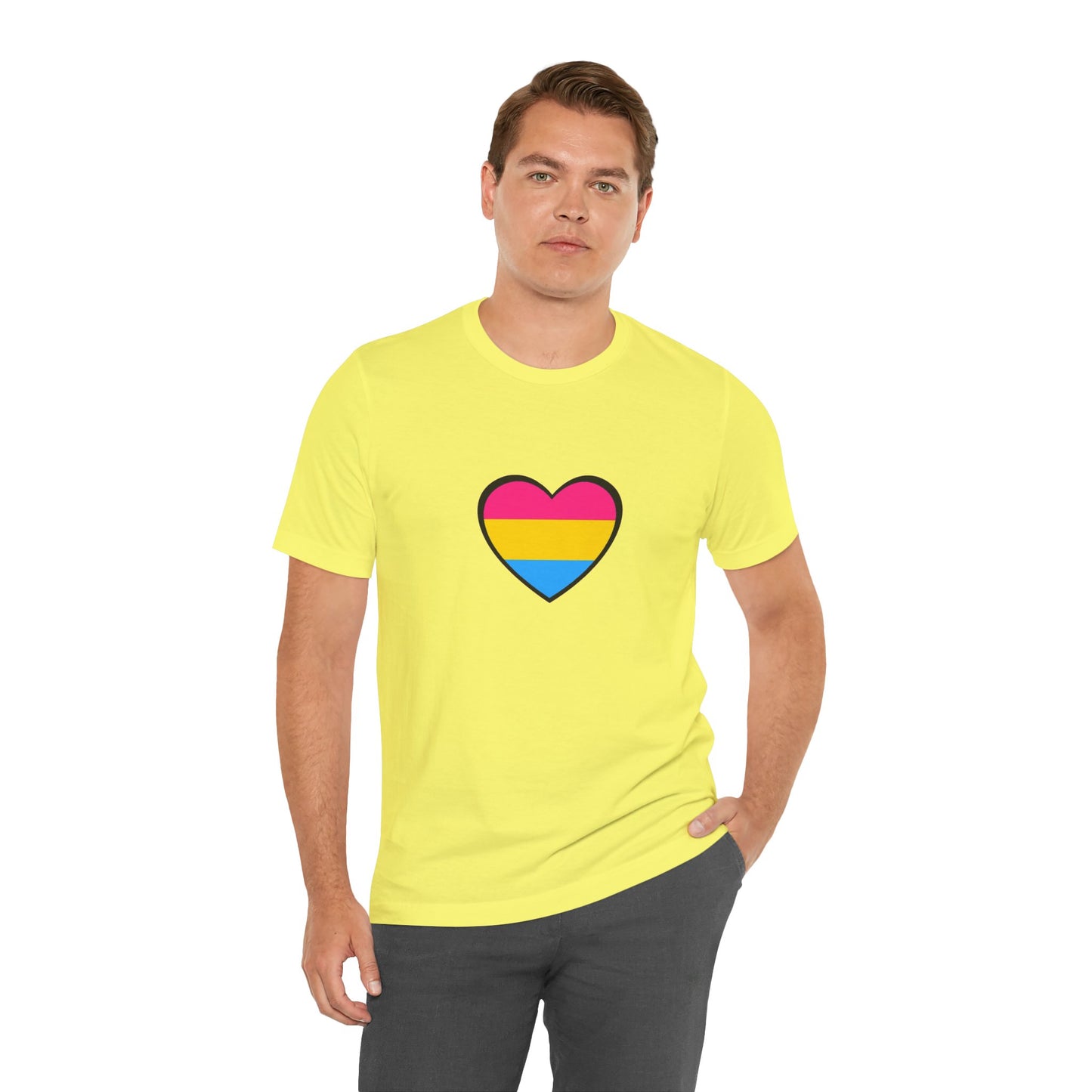 Pansexual Pride Flag Heart Tee – LGBTQ+ Pan Flag Minimalist Shirt - WhimSpin - https://whimspin.com