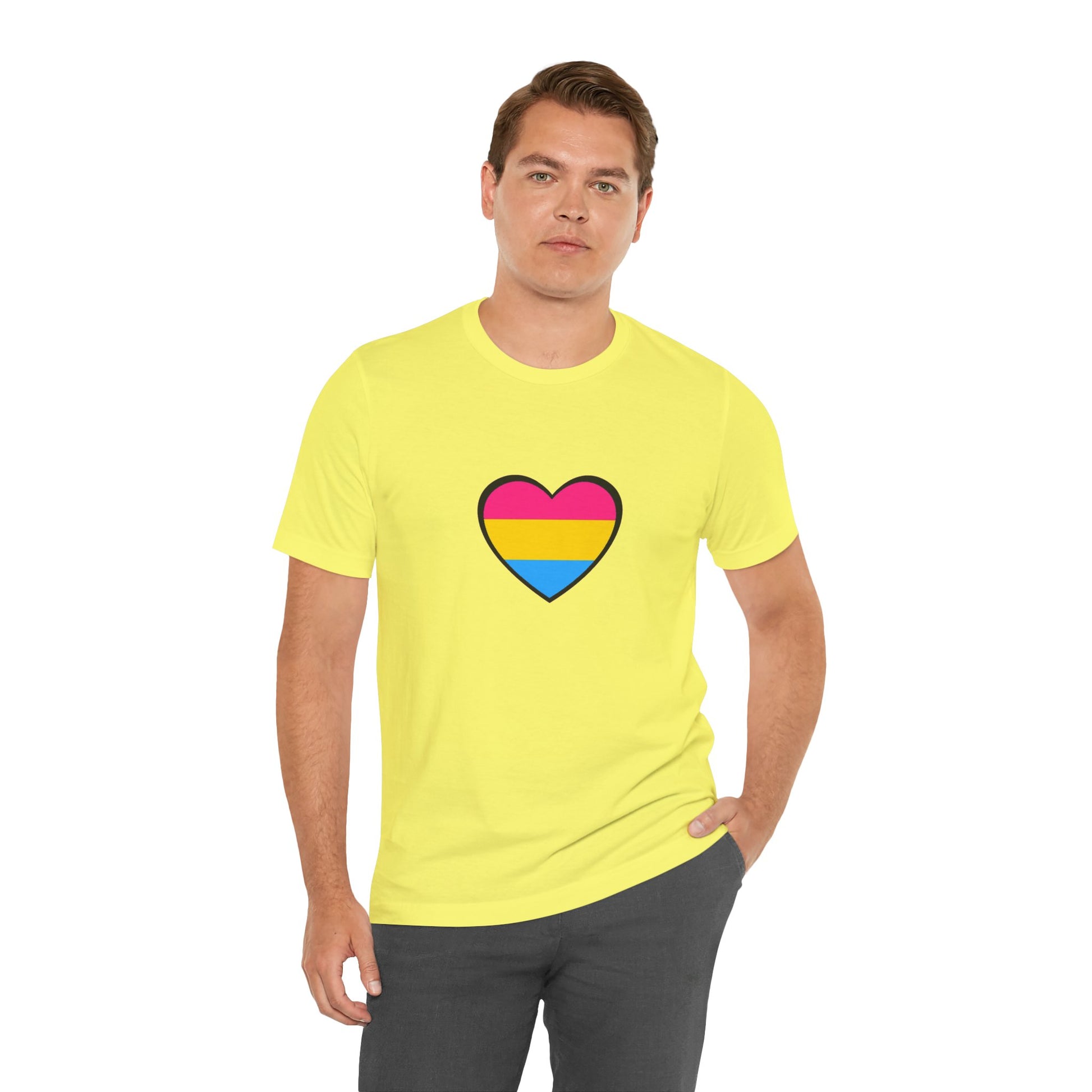 Pansexual Pride Flag Heart Tee – LGBTQ+ Pan Flag Minimalist Shirt - WhimSpin - https://whimspin.com