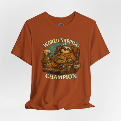 World Napping Champion T-Shirt – Funny Sloth Nap Tee