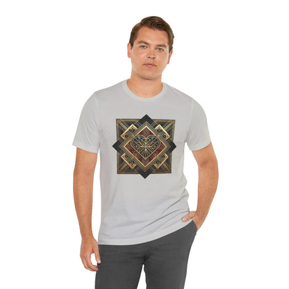 Art Deco Heart T-Shirt – Romantic Valentine's Day Graphic Tee