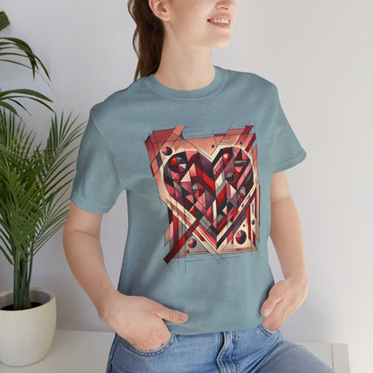 Cubist Heart T-Shirt – Modern Art Valentine's Day Graphic Tee