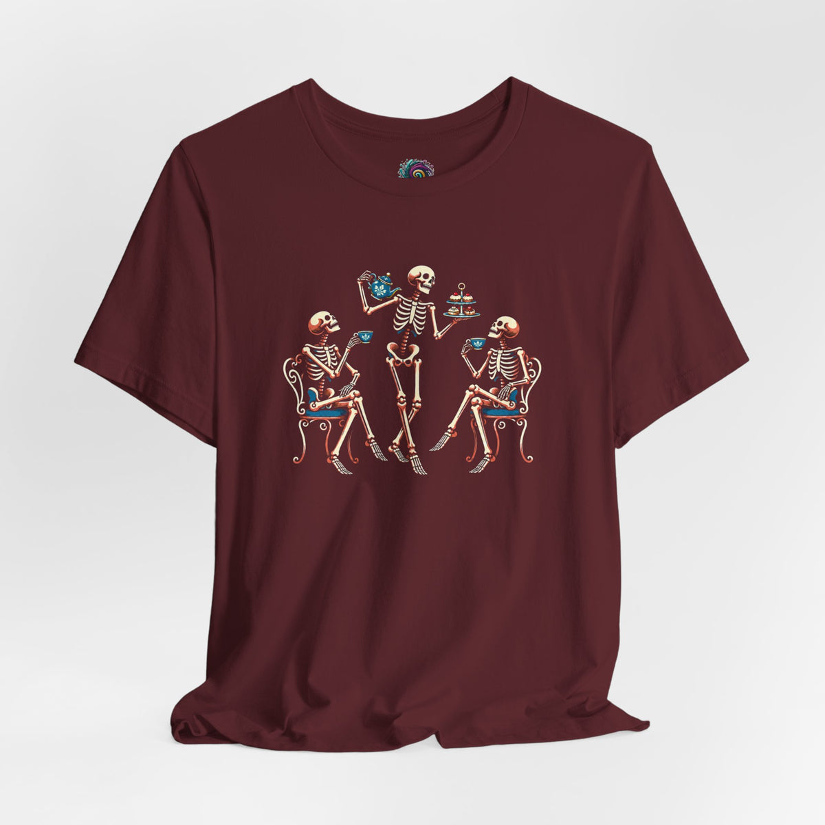Skeleton Tea Party T-Shirt – Vintage Halloween Skeleton Tee