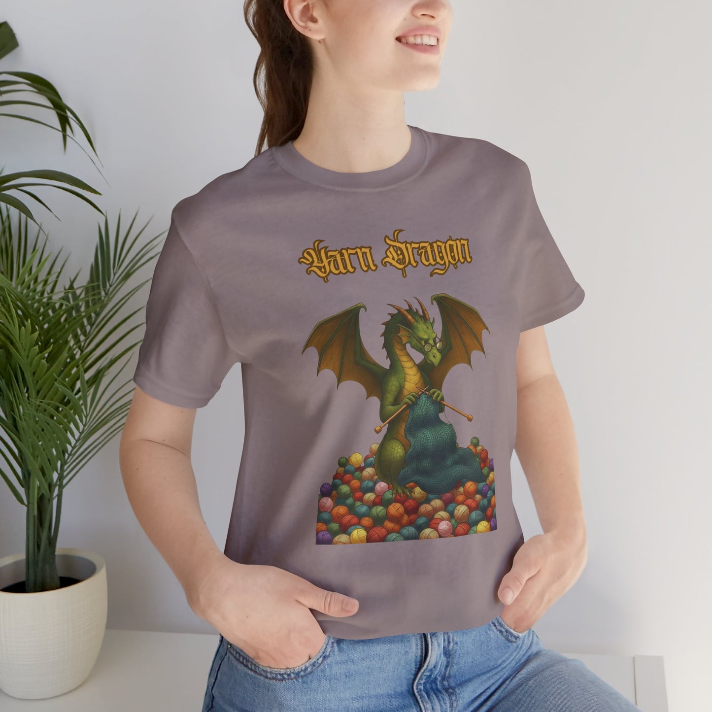 Yarn Dragon T-Shirt – Funny Knitting Dragon Shirt for Yarn Lovers