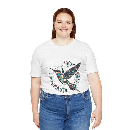 Hummingbird Dot Art T-Shirt – Colorful Nature-Inspired Graphic Tee