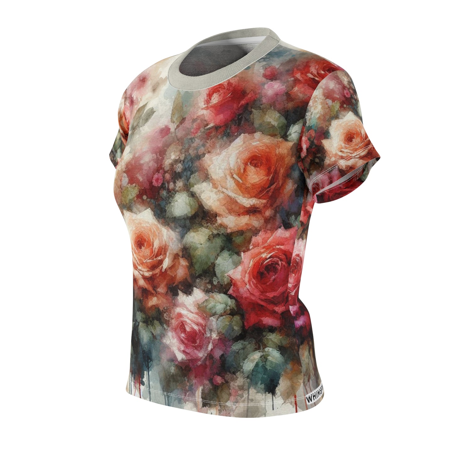 Watercolor Rose Garden T-Shirt – All-Over Floral Art Tee