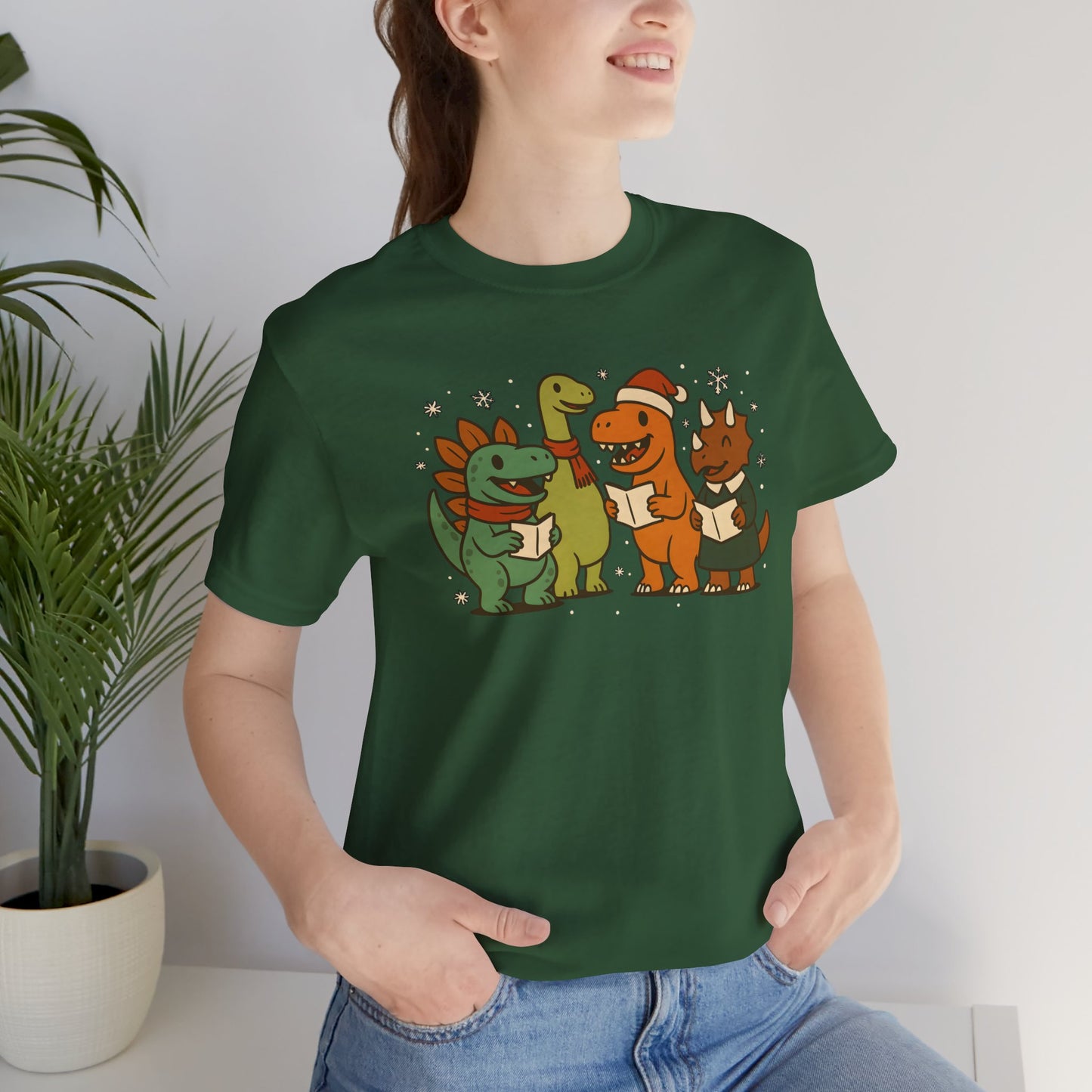 Dinosaur Carolers T-Shirt – Cute Dino Christmas Singing Tee
