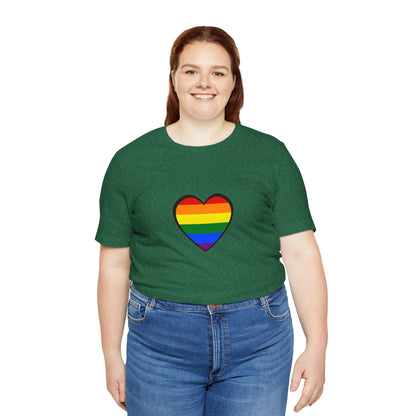 Pride Heart Flag T-Shirt – Rainbow Heart LGBTQ+ Equality Tee