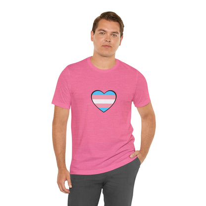 Transgender Flag Heart T-Shirt – LGBTQ+ Trans Flag Graphic Tee