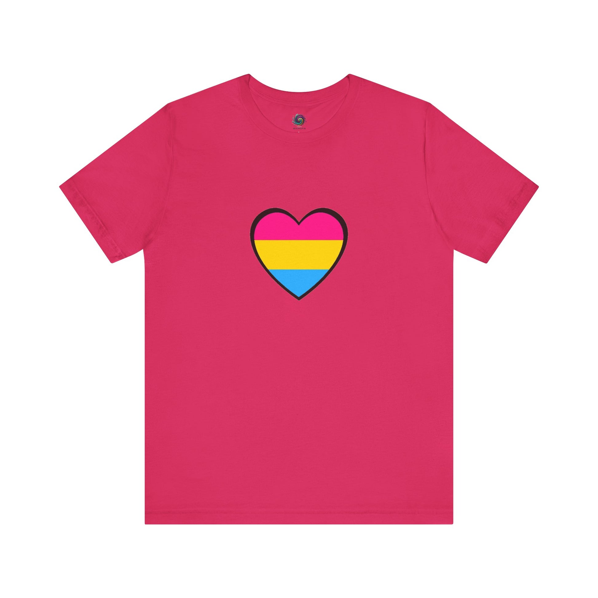 Pansexual Pride Flag Heart Tee – LGBTQ+ Pan Flag Minimalist Shirt - WhimSpin - https://whimspin.com