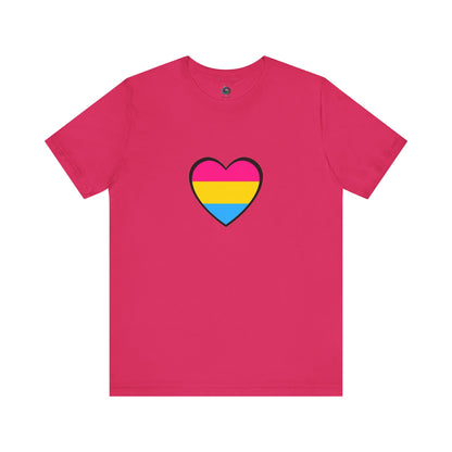 Pansexual Pride Flag Heart Tee – LGBTQ+ Pan Flag Minimalist Shirt - WhimSpin - https://whimspin.com