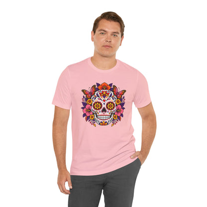 Floral Sugar Skull T-Shirt – Colorful Día de los Muertos Inspired Tee