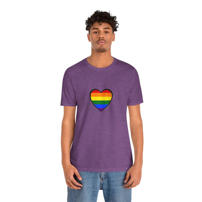 Pride Heart Flag T-Shirt – Rainbow Heart LGBTQ+ Equality Tee