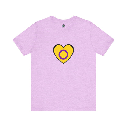 Intersex Pride Flag Heart T-Shirt – Minimalist LGBTQ+ Support Tee - WhimSpin - https://whimspin.com