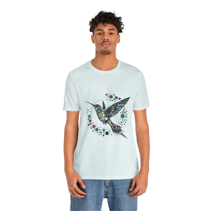 Hummingbird Dot Art T-Shirt – Colorful Nature-Inspired Graphic Tee