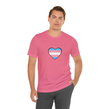 Transgender Flag Heart T-Shirt – LGBTQ+ Trans Flag Graphic Tee