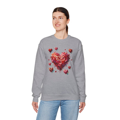 Impressionistic Heart Sweatshirt – Painterly Valentine's Day Art Pullover