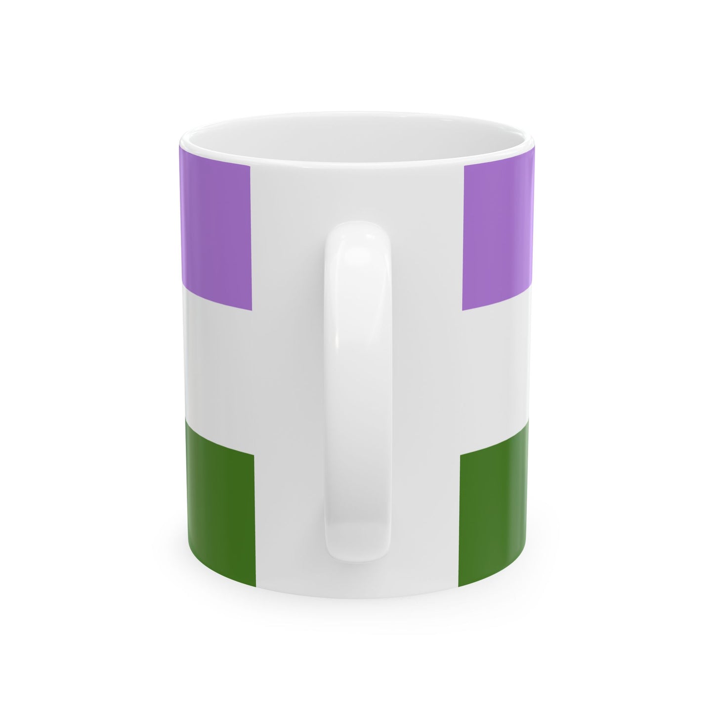 Genderqueer Pride Flag Cup – Lavender, White & Green LGBTQ+ Ceramic Mug