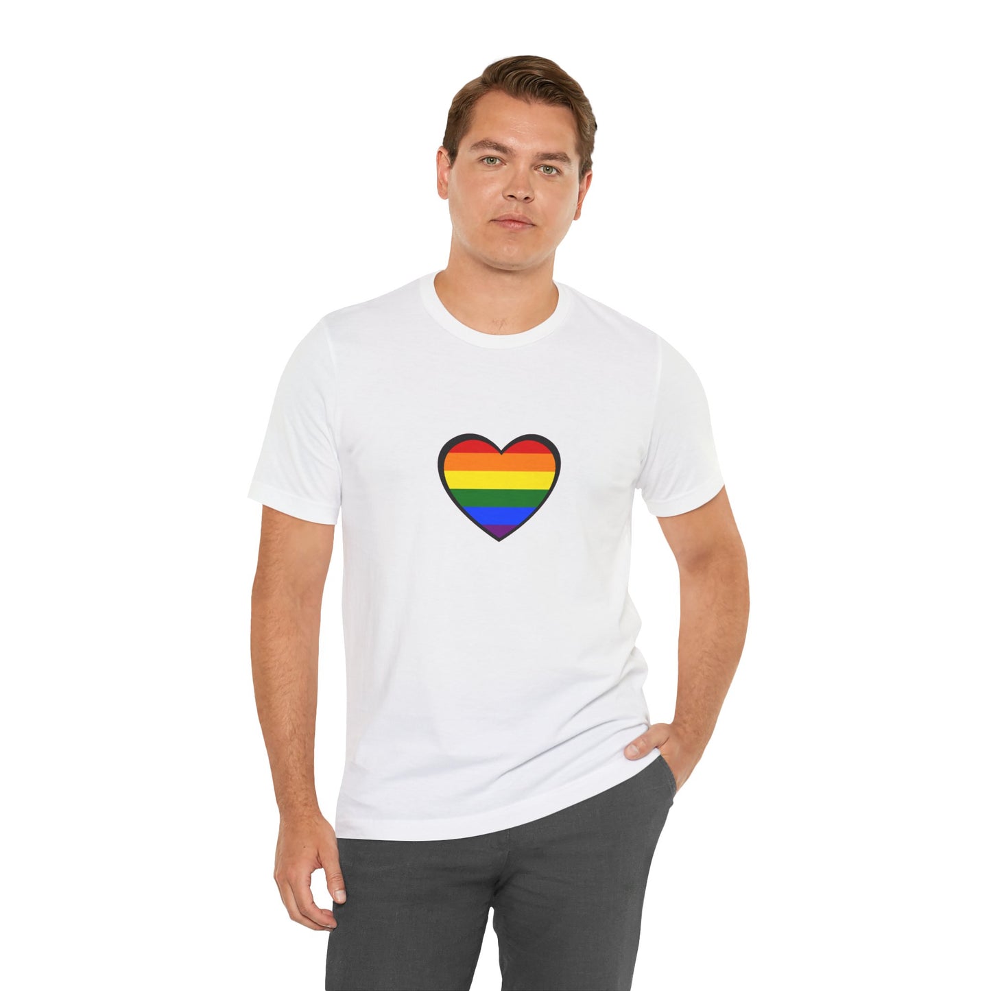 Pride Heart Flag T-Shirt – Rainbow Heart LGBTQ+ Equality Tee