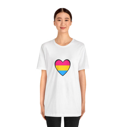Pansexual Pride Flag Heart Tee – LGBTQ+ Pan Flag Minimalist Shirt - WhimSpin - https://whimspin.com