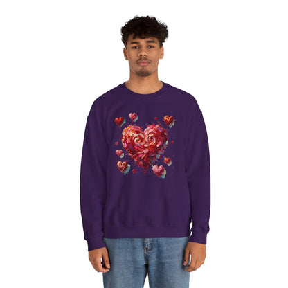 Impressionistic Heart Sweatshirt – Painterly Valentine's Day Art Pullover