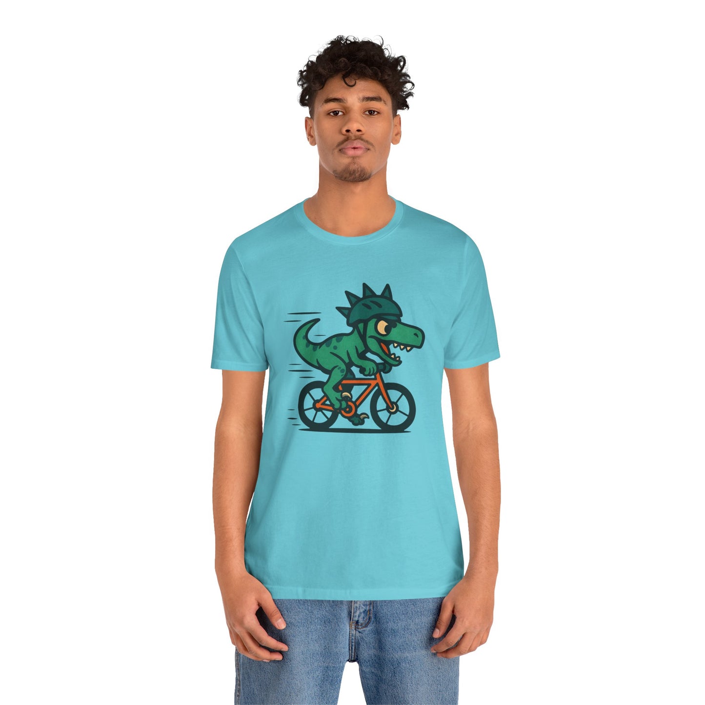 Velociraptor on a Bike T-Shirt – Funny Dino Velo Tee