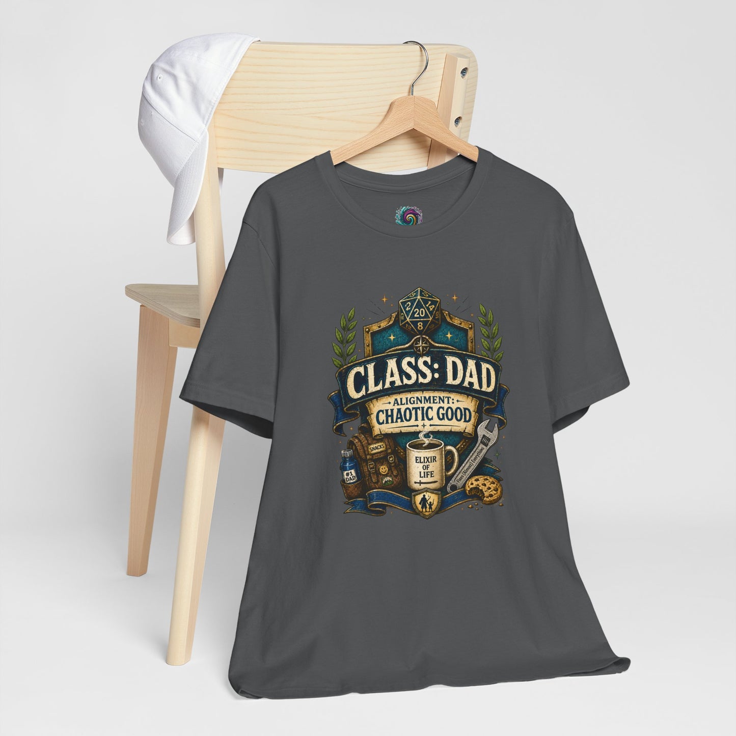 Chaotic Good Dad T-Shirt – RPG Gamer Dad Graphic Tee