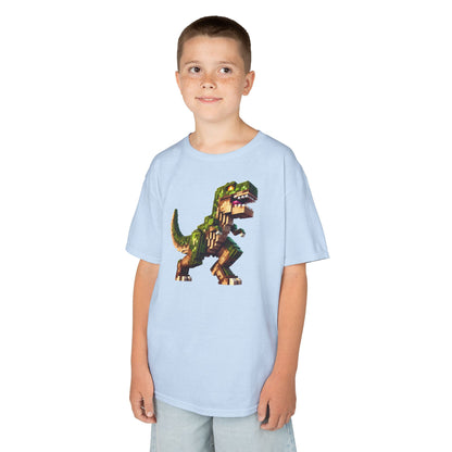 Pixel Dinosaur Kids T-Shirt – Retro Pixel T-Rex Gamer Tee