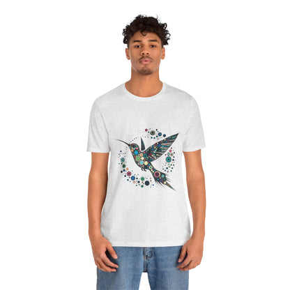 Hummingbird Dot Art T-Shirt – Colorful Nature-Inspired Graphic Tee
